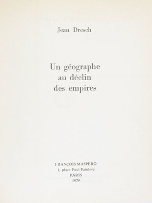 cover image of Un géographe au déclin des empires